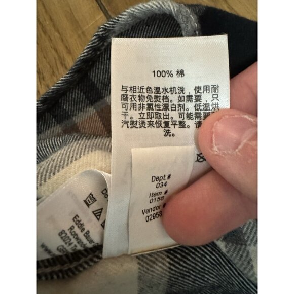 Eddie Bauer Flannel Shirt Men Sz Large Plaid Button Up Classic Fit Preppy Cotton - Picture 10 of 16